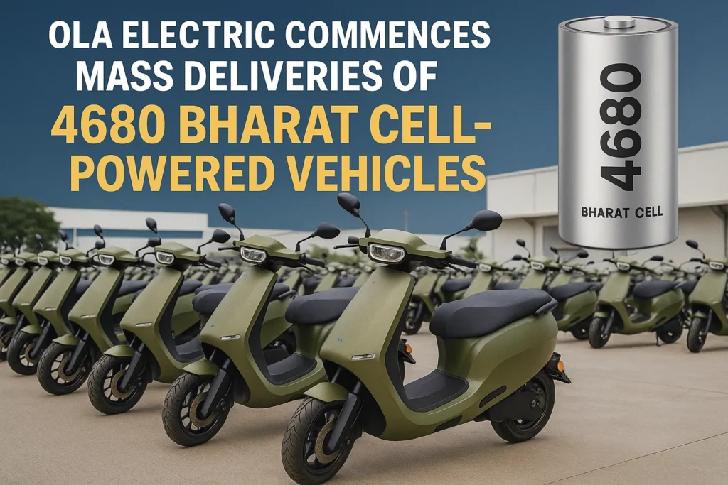 Ola Electric Commences Mass Deliveries of 4680 Bharat Cell-Powered Vehicles: A New Era for India’s EV Revolution